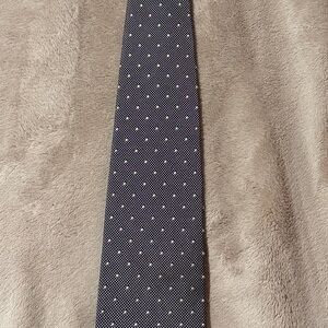 Faconnable Black and White Dotted Tie